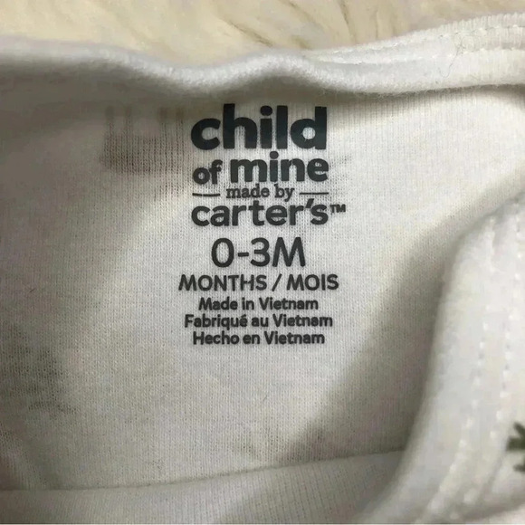 Child Of Mine Onesie  Diaper Shirt Long Sleeved White / Foxes Size 0-3 Months - Picture 7 of 16